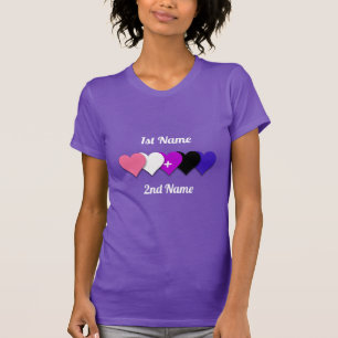 T-shirt Genderfluidité design orgueil avec les coeurs/un c