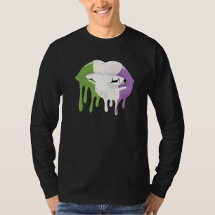 T-shirt Genderqueen Drapeau Bouche Pride Lgbtq Lips Premiu