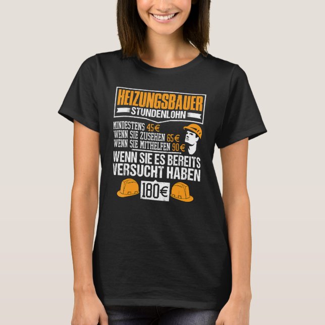 T-shirt Générateur De Chauffage Salaire Horaire Au Moins 4 (Devant)