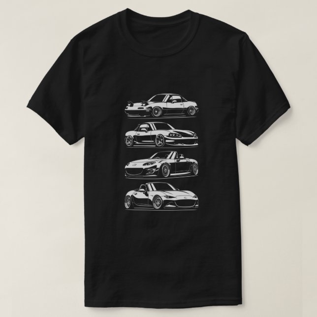 T-shirt Generations. MX5 Miata Classic (Design devant)