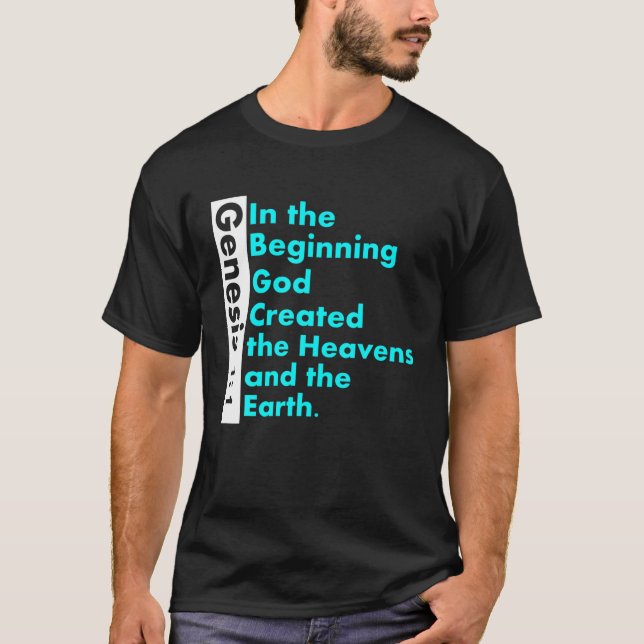 T-shirt Genèse 1:1 Verset Biblique Au Début Dieu Crea (Devant)