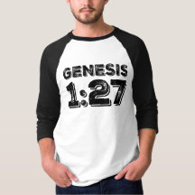 Genèse 1:27 Distressed Bible Baseball Raglan