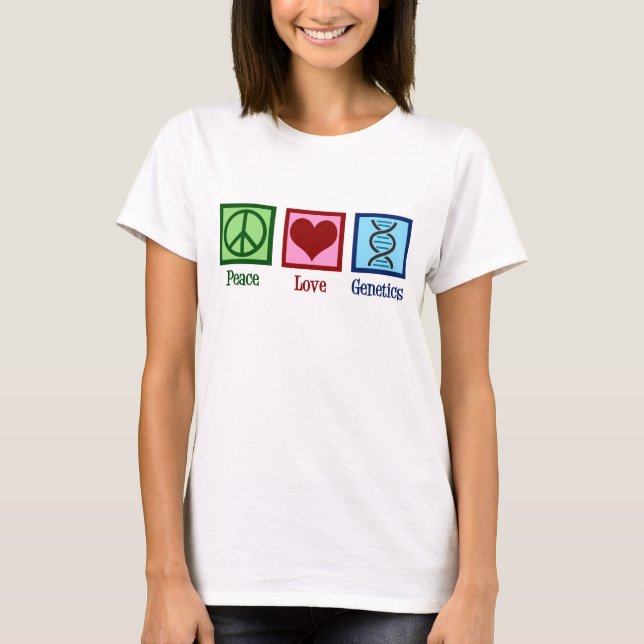 T-shirt Geneticiste Peace Love Genetics Company (Devant)