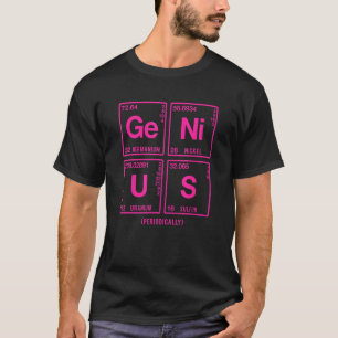 T-shirt Génie Écrit Dans Les Éléments Du Tableau Périodiqu