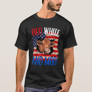 T-shirt Génisse Rouge Blanche Moo Vache Highland Cow 4 jui