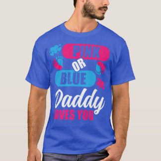 T-shirt Genre Reveal Party Bébé rose et bleu papa aime