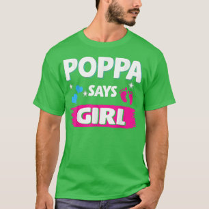 T-shirt Genre Reveal Poppa Dit Girl Matching Famille Bébé