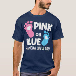 T-shirt Genre Révéler Grossesse Rose Ou Bleu Grand-mère Ai