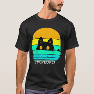 T-shirt Gens beurk Chat Rétro Vintage Anti Social Introve