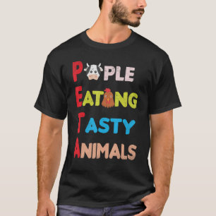 T-shirt Gens Drôle Manger Animaux Savoureux - PETA Parodie