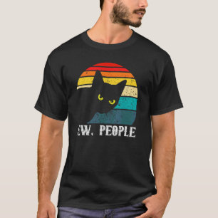T-shirt Gens laids Chat Rétro Vintage Anti Social Introver