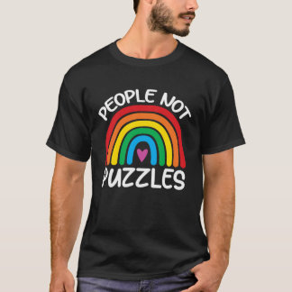 T-shirt Gens Pas Puzzles Arc-en-ciel Mois de la sensibilis
