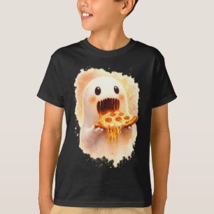 T-shirt Gentil Fantôme de Pizza Mangeant de la Pizza Drôle