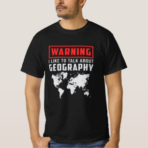 T-shirt Géographie Professeur Funny Carte Continents Cadea