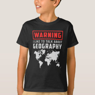 T-shirt Géographie Professeur Funny Map Continents Cadeau 
