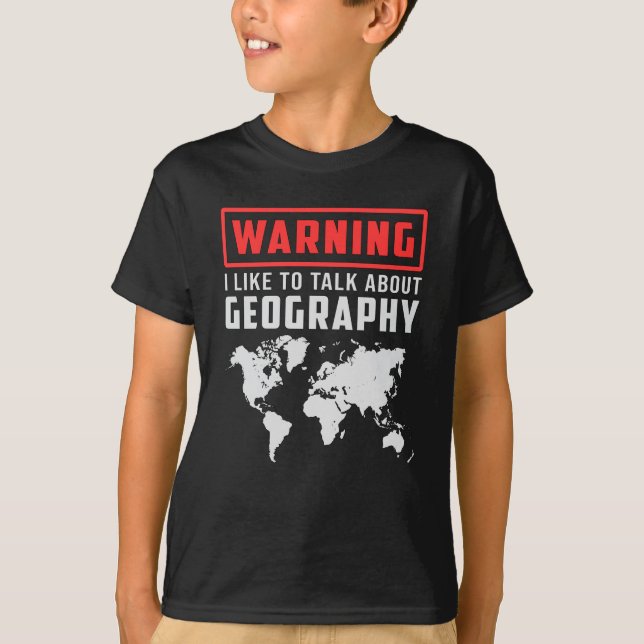 T-shirt Géographie Professeur Funny Map Continents Cadeau  (Devant)