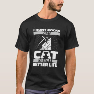 T-shirt Géologue Chat Collecte Géologie Chasse Rock