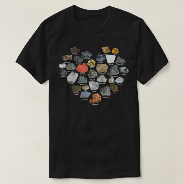 T-shirt Geology Ores Minerals Gems and Crystals Rock Colle (Design devant)