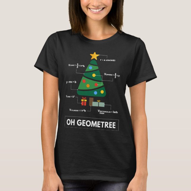 T-shirt Geometree Christmas Tree Math Teacher (Devant)