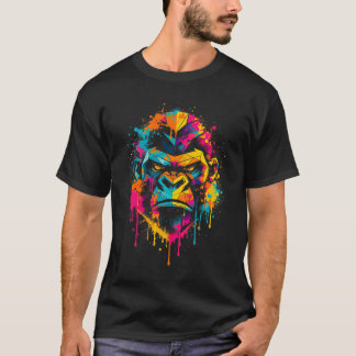 T-shirt Geometric Gorilla Color Splash Street Art