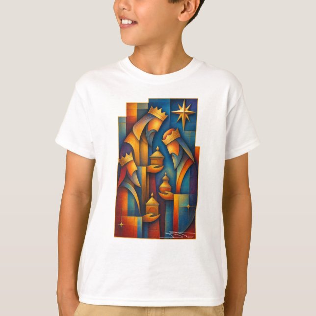 T-shirt Geometric Magi - Three Wise Men Christmas Star Art (Devant)