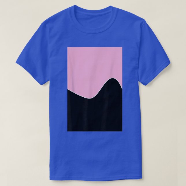 T-SHIRT GEOMETRIC TWO TONE WAVE PATTERN COTTON CANDY PINK  (Design devant)
