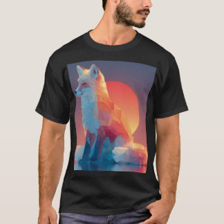 T-shirt Geometric Wolf Silhouette |Modern Polygon Wildlife