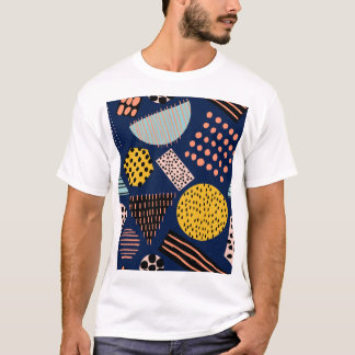 T-shirt Géométrie amusante : Motif multicolore Abstrait