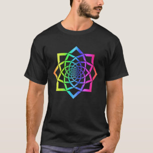 T-shirt Géométrie de fleur de lotus en rosette mandala arc