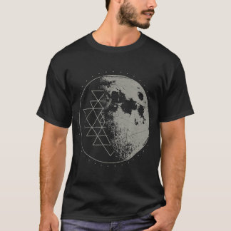 T-shirt Géométrie sacrée Sri Yantra Lune Psychedélique