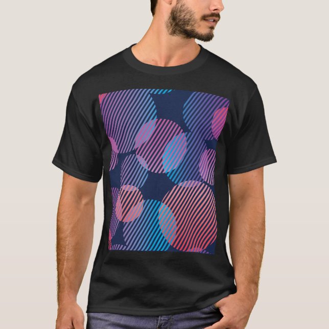 T-shirt Géométrie tropicale : Conception nocturne violette (Devant)