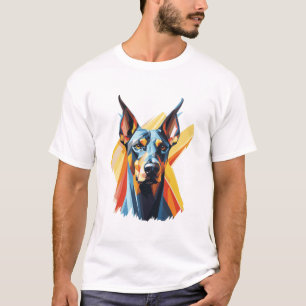 T-shirt Géométrique Doberman – Chien Moderne Color