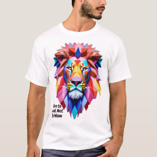 T-shirt géométrique Lion Né pour Diriger et Non po