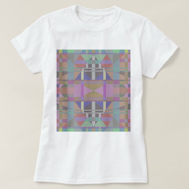 T-shirt Géométrique vert violet rose (Design devant)