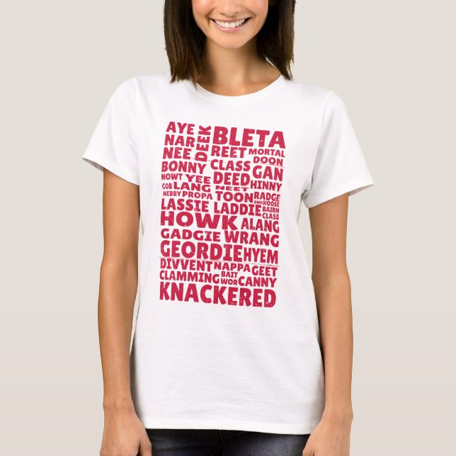 T-shirt Geordie slang (Devant)