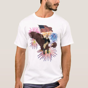 T-shirt George Washington chevauchant un aigle avec un dra
