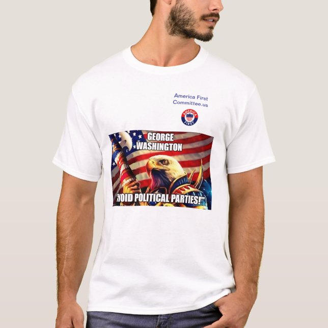 T-shirt George Washington "Évitez les partis politiques" (Devant)