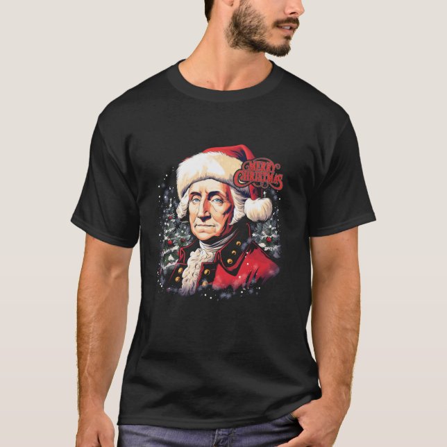T-shirt George Washington Funny Joyeux Noël Père Noël Holi (Devant)