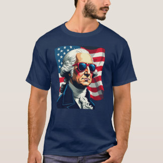 T-shirt George Washington Lunettes de soleil Drapeau améri