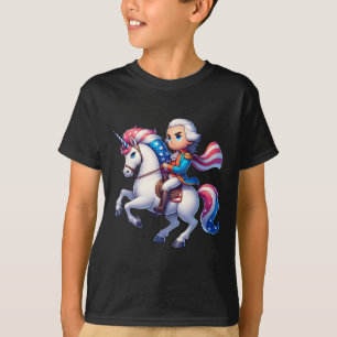 T-shirt George Washington Riding A Unicorn 4 juillet Vin