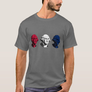 T-shirt George Washington rouge, blanc, et bleu