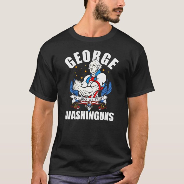 T-shirt George Washinguns Drôle de Gainz Patriotique T- (Devant)