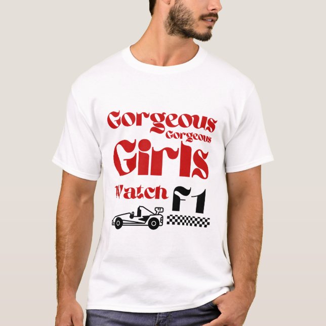 T-shirt Georges filles regardent F1 (Devant)