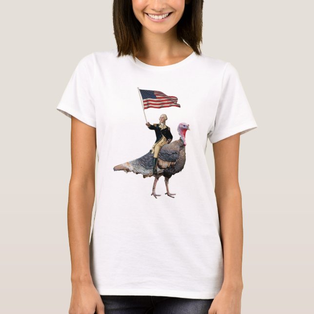 T-shirt Georges Washington Traverse Une Turquie Thanksgivi (Devant)