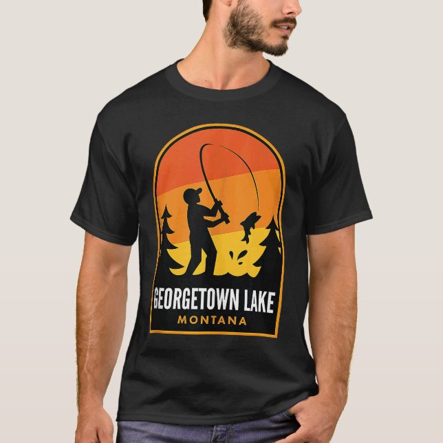 T-shirt Georgetown Lac Montana Pêche (Devant)