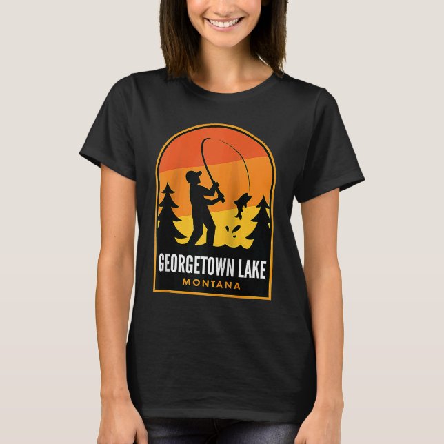T-shirt Georgetown Lake Montana Fishing Raglan (Devant)