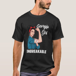 T-shirt Georgia Girl Unbreakable State Map Drapeau Souveni