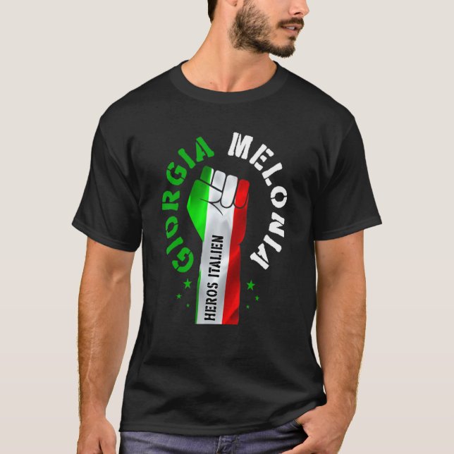 T-shirt Georgia Meloni Italien Héros Hommes Femmes (Devant)