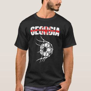 T-shirt Georgia Soccer Ball In Net Support Georgian Footba