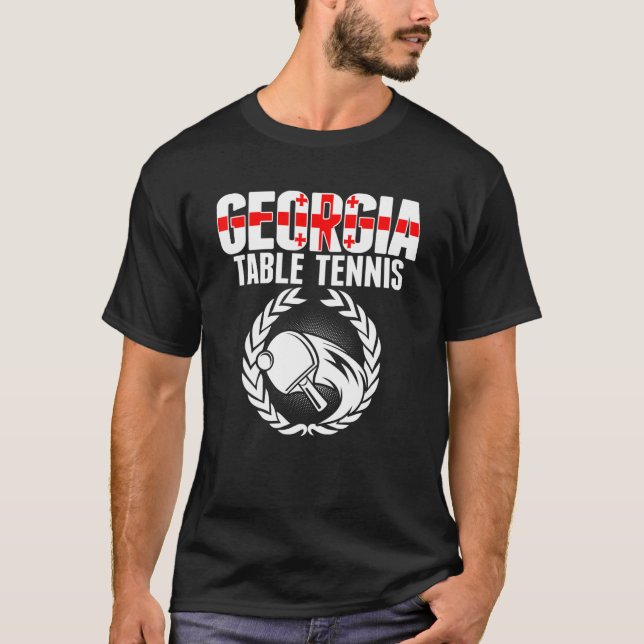 T-shirt Georgia Table Tennis Georgian Ping Pong Supporté (Devant)